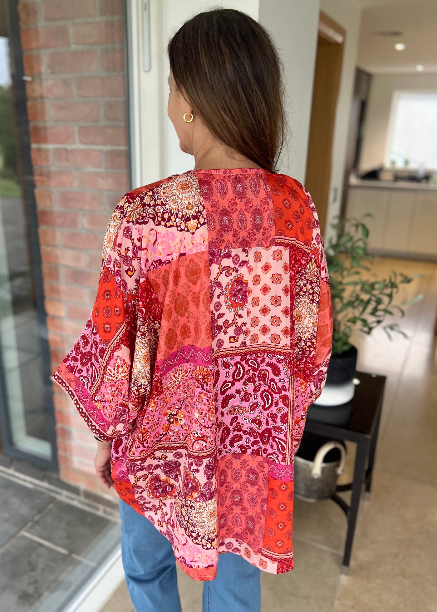 Pink Boho Mirrored Kimono