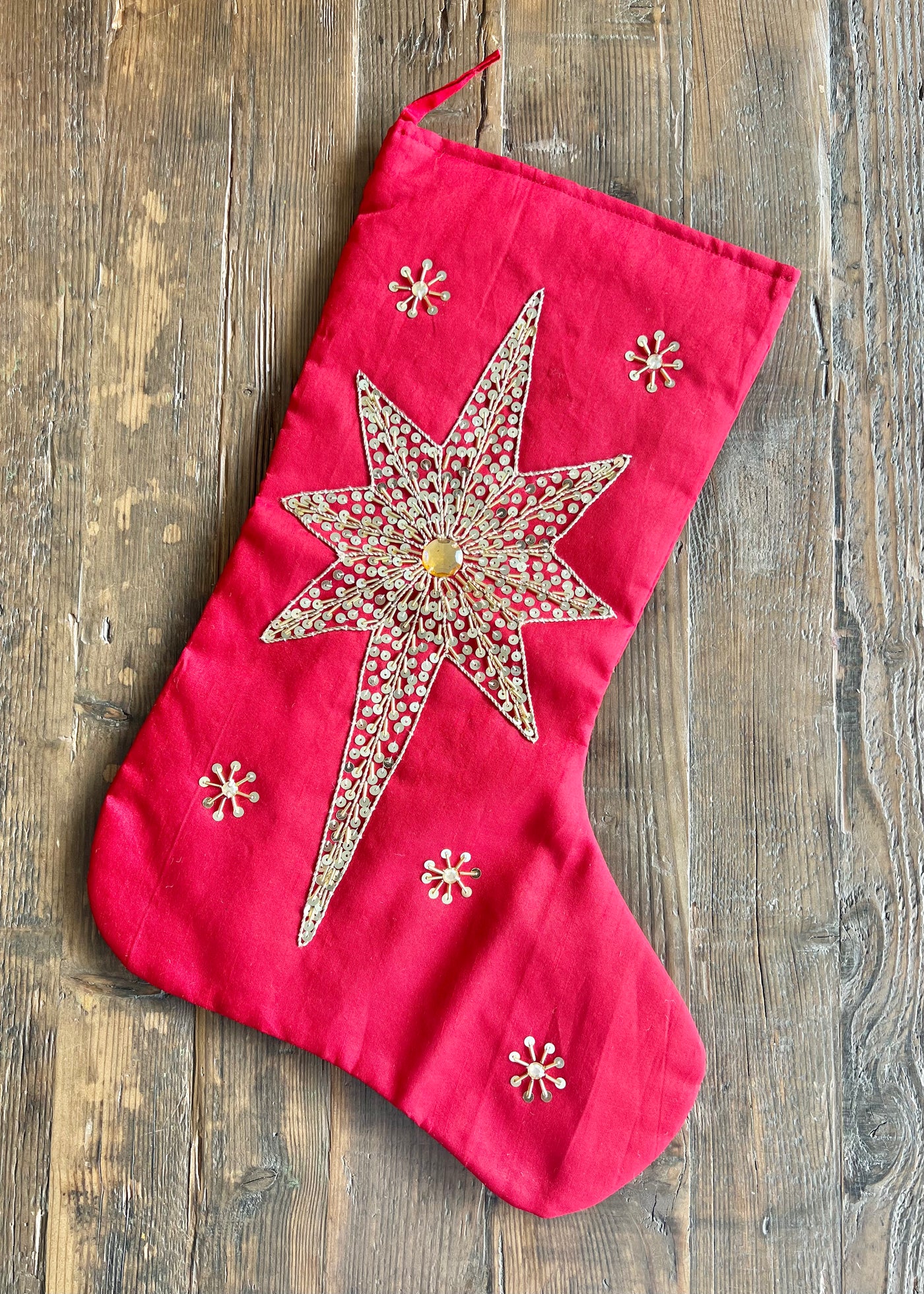 Red & Gold Star Stocking