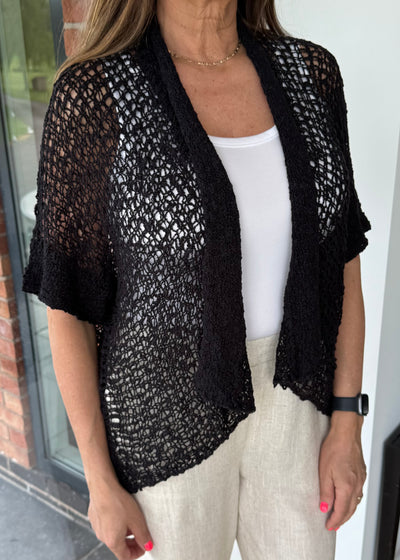 Black Popcorn Cardigan