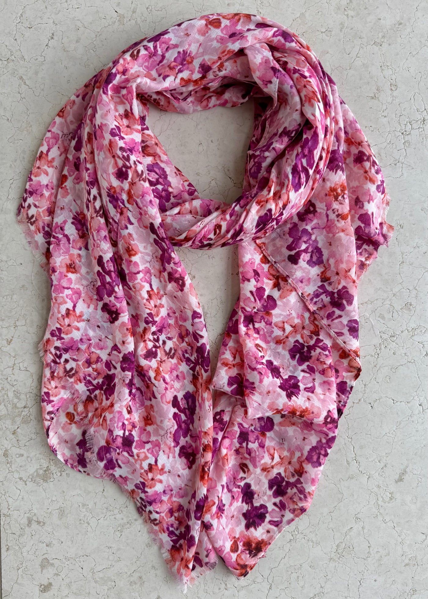 Pink Sweet Pea Scarf
