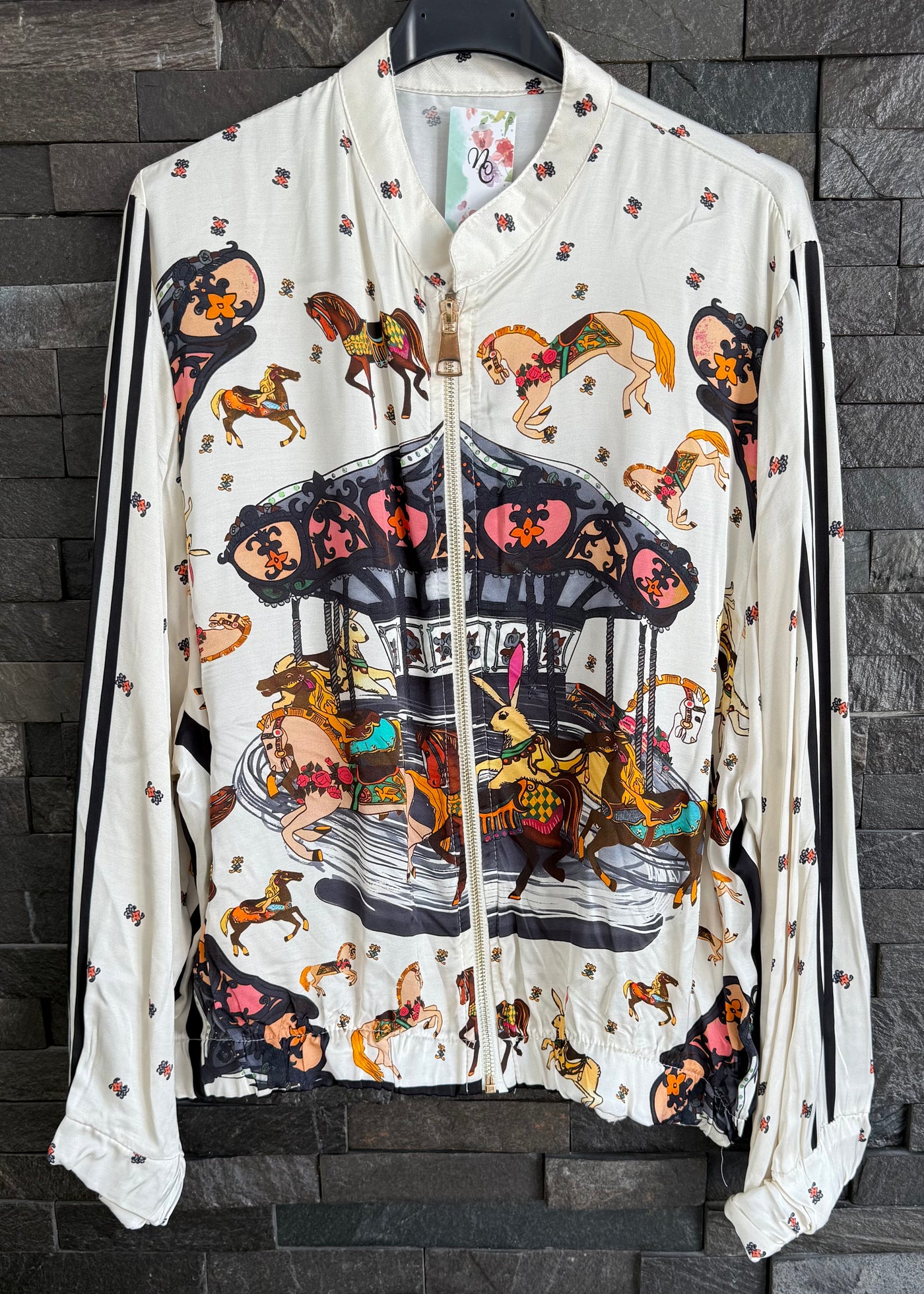 Silk Mix Roundabout Bomber Jacket - Black