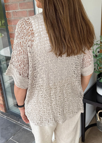 Stone Popcorn Cardigan