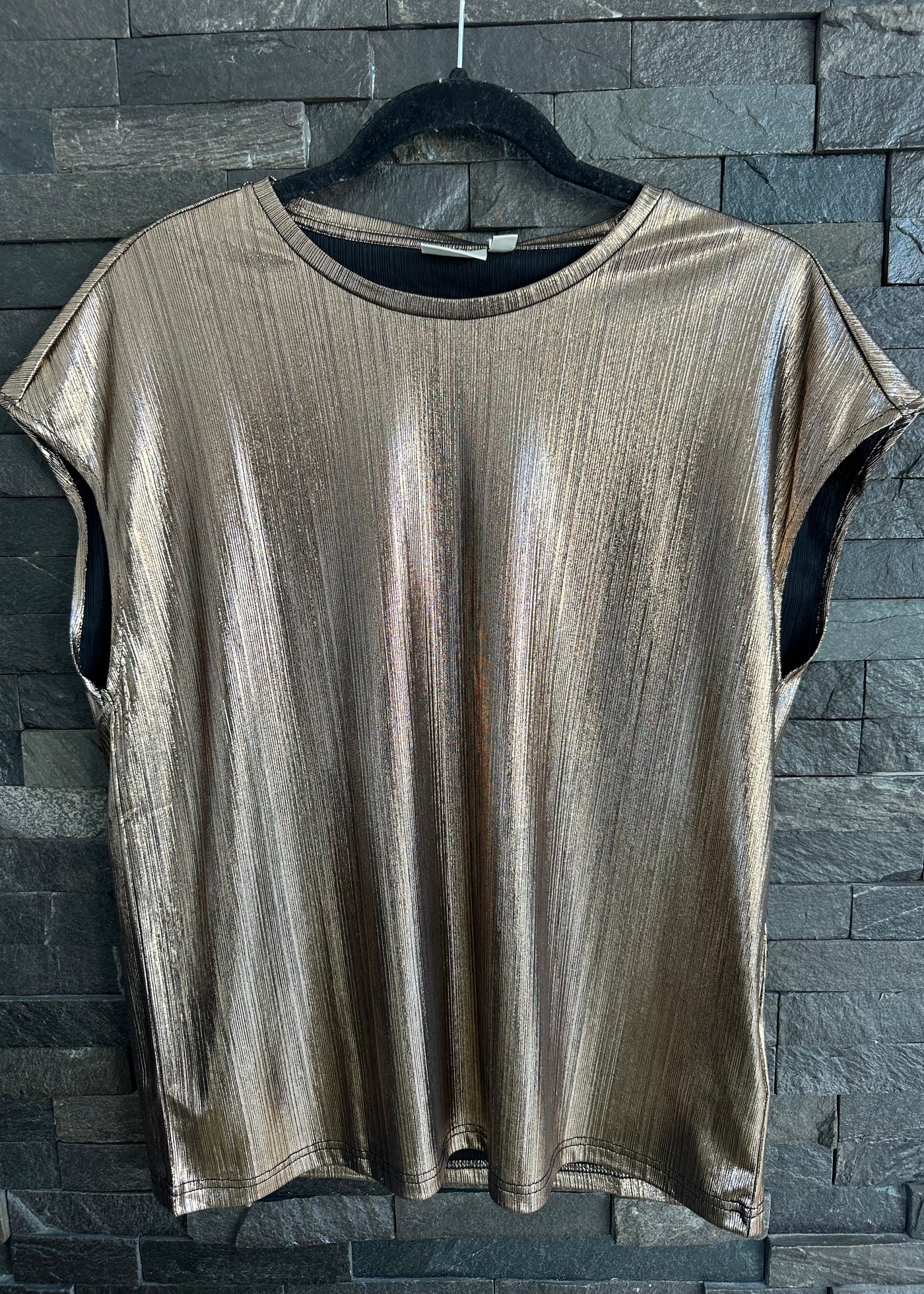 Fransa Bronze Metallic Talia Tee