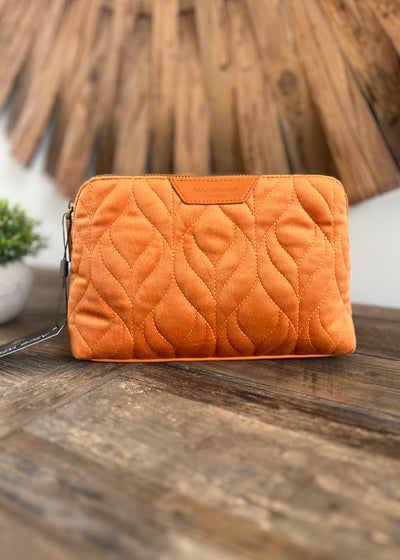 Orange Velvet Makeup Bag