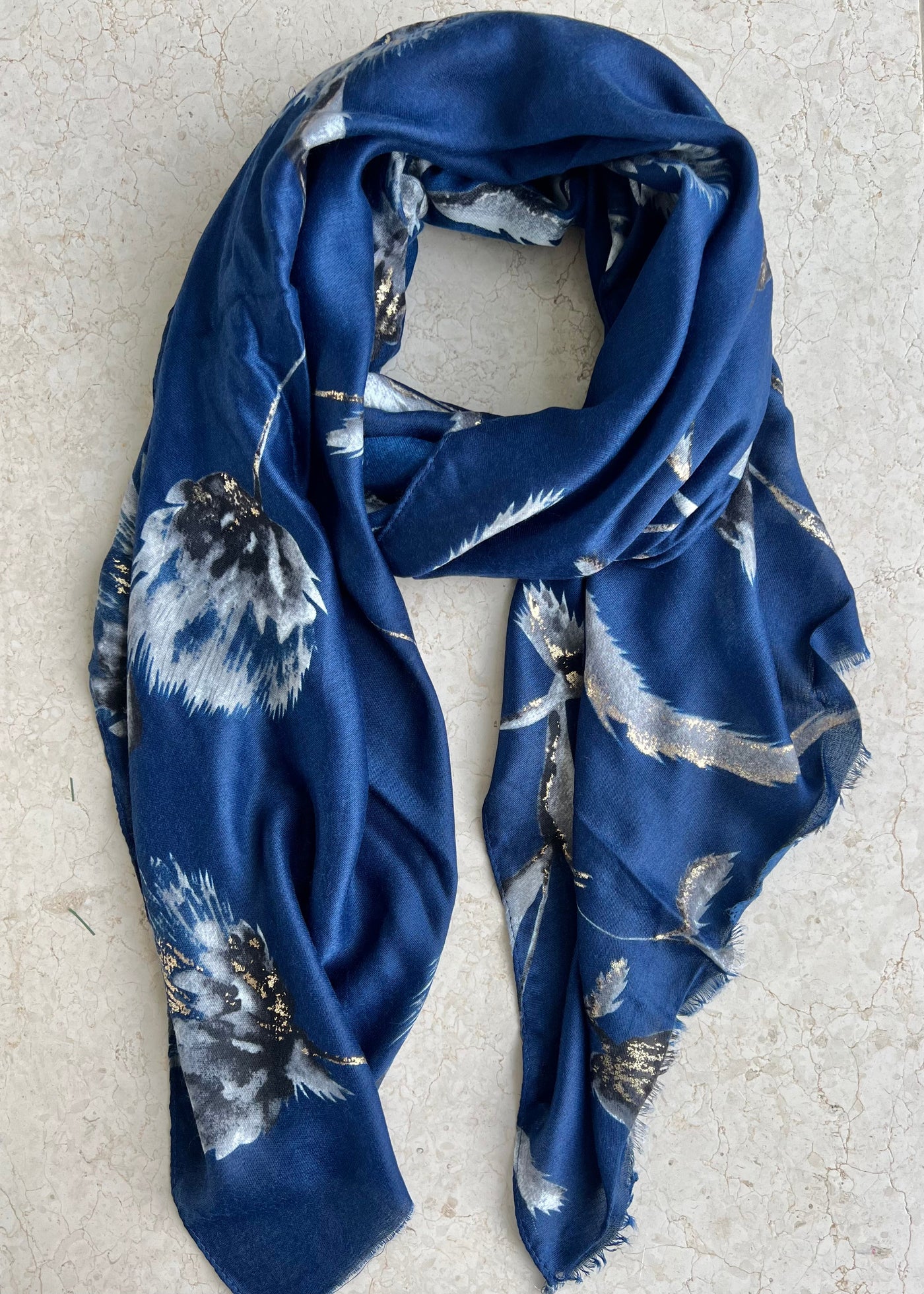 Navy & Gold Ellen Scarf
