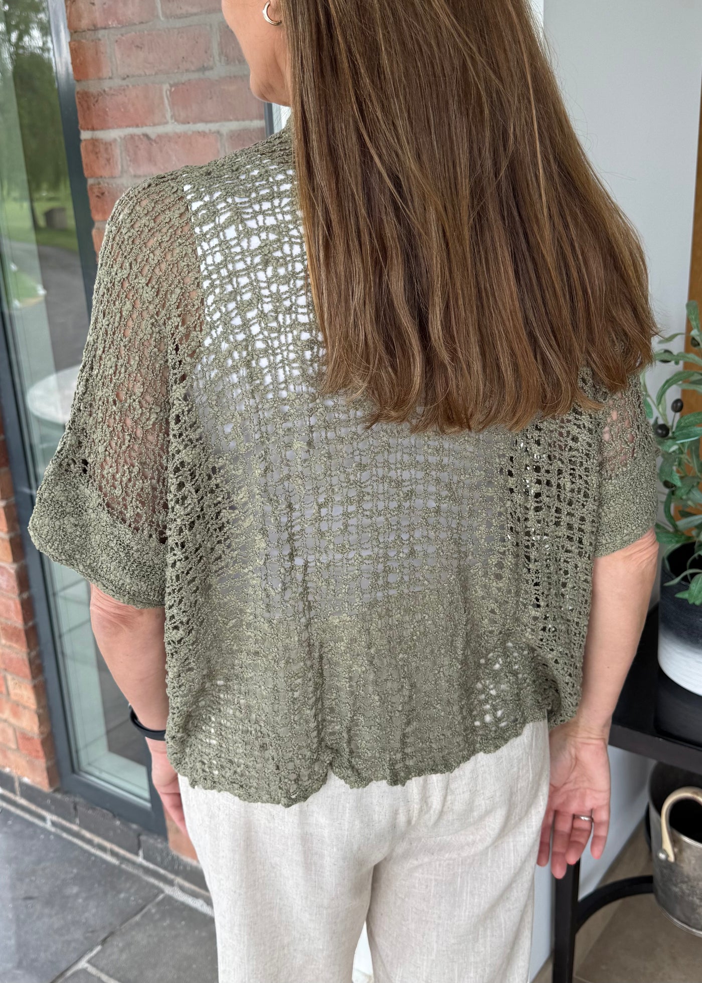 Khaki Popcorn Cardigan