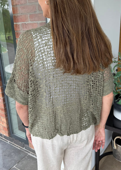 Khaki Popcorn Cardigan