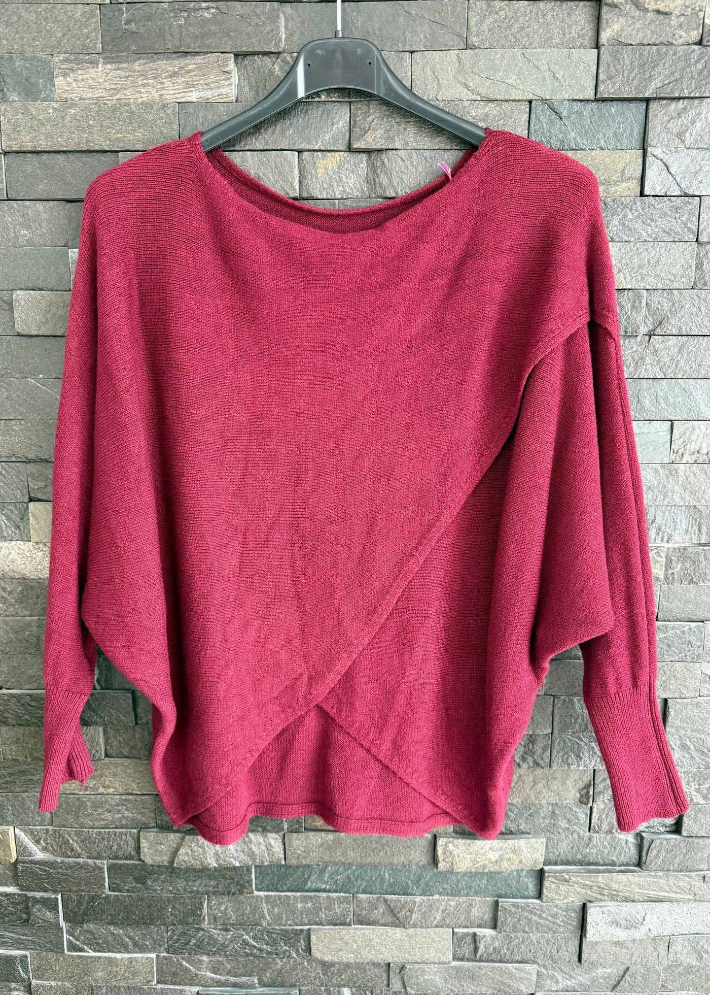 Wine Cross Over Jumper