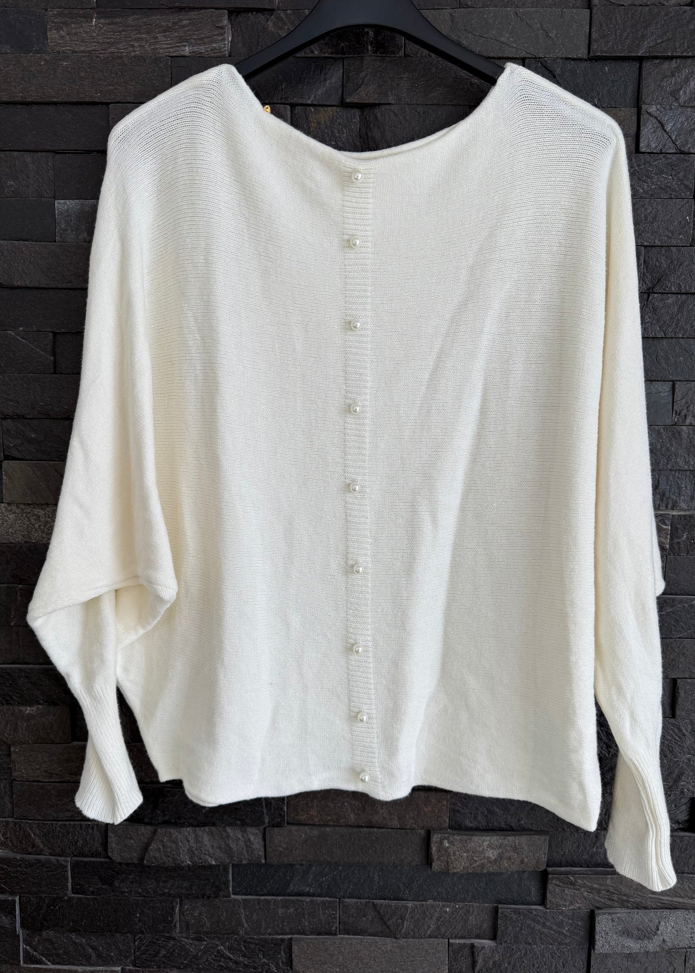 Cream Pearl Back Jumper