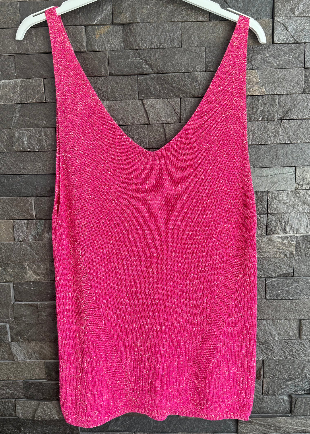 Pink Lurex Knitted Vest