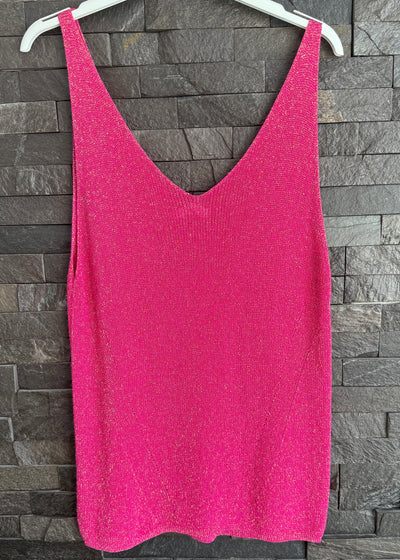 Pink Lurex Knitted Vest