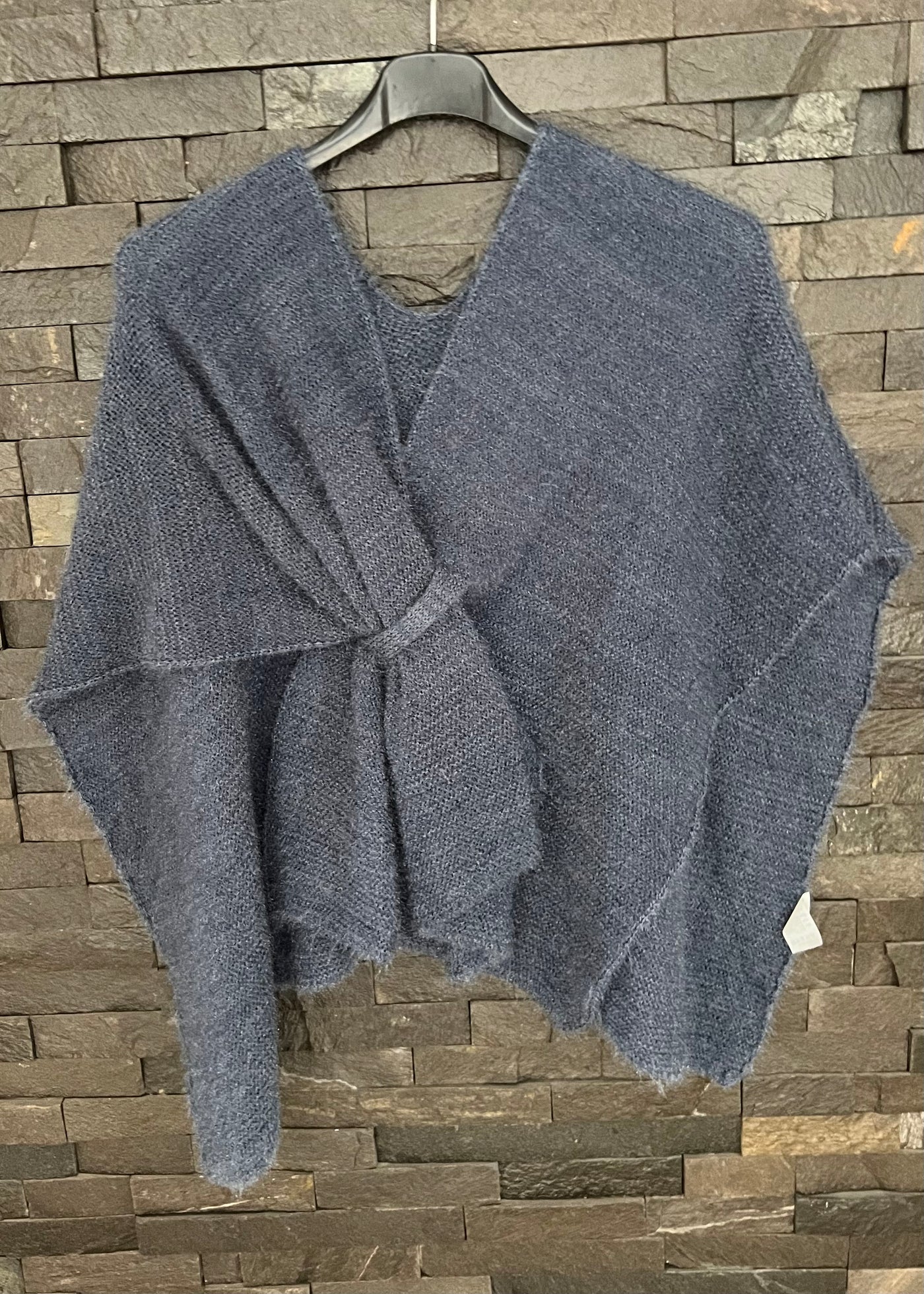 Denim Blue Mohair Pull Through Shrug