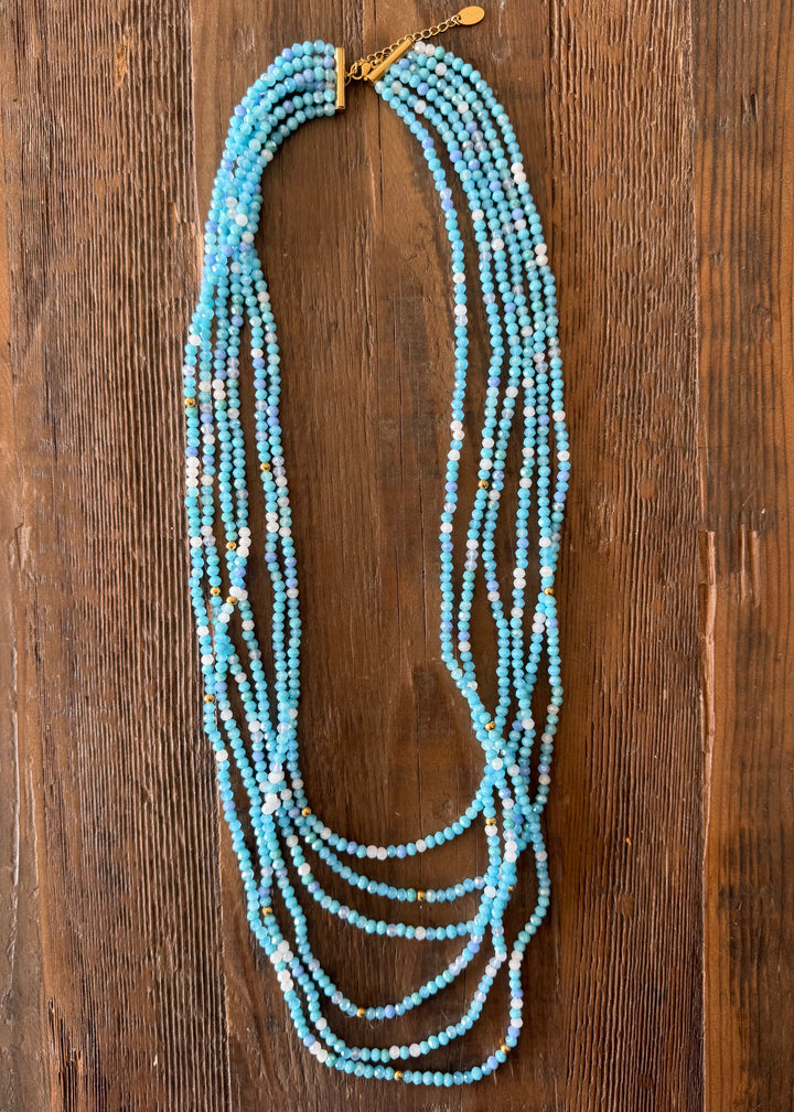 Turquoise Bead Multi Layered Necklace