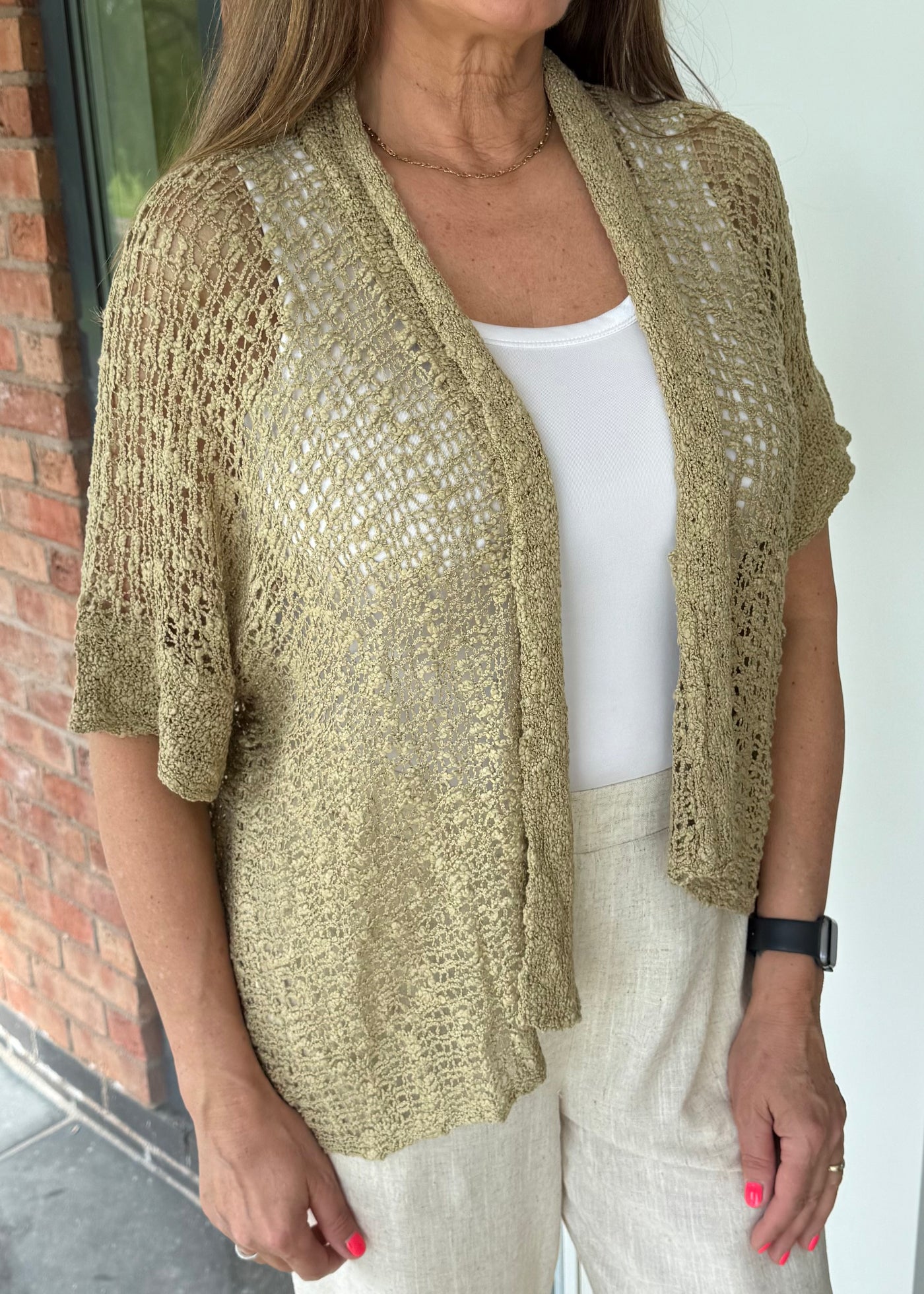 Taupe Popcorn Cardigan