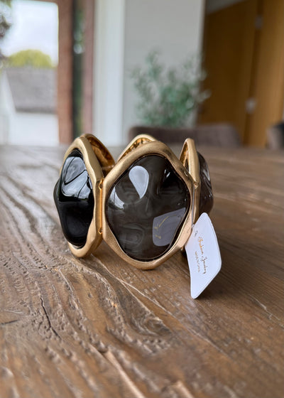 Grey & Black Large Stones Bracelet