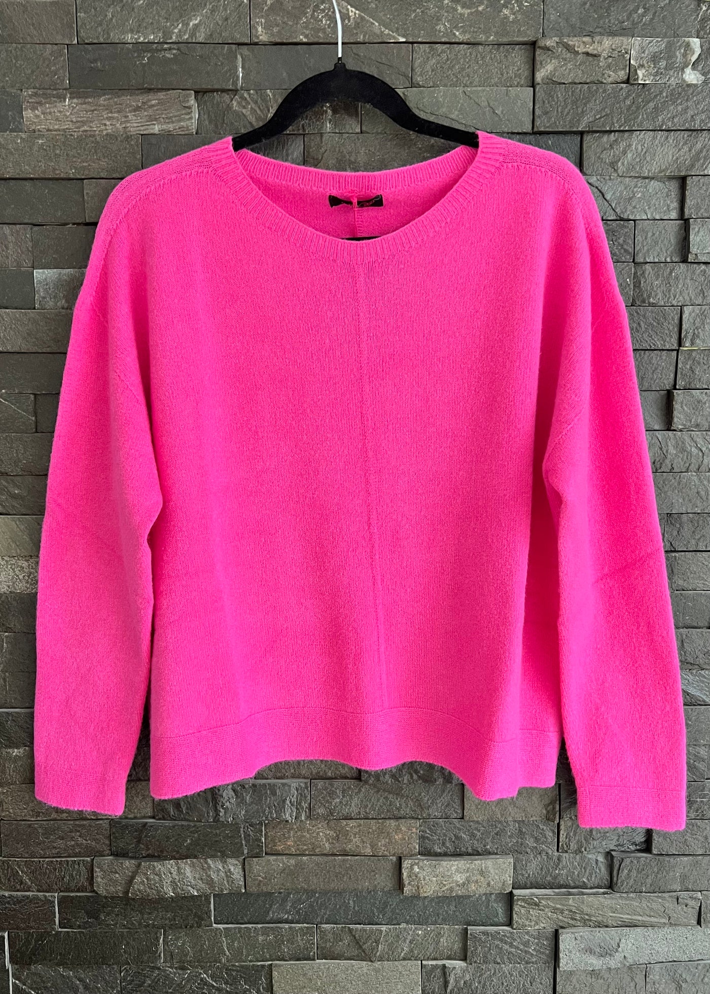 Fuchsia Long Sleeved Boatneck Jumper