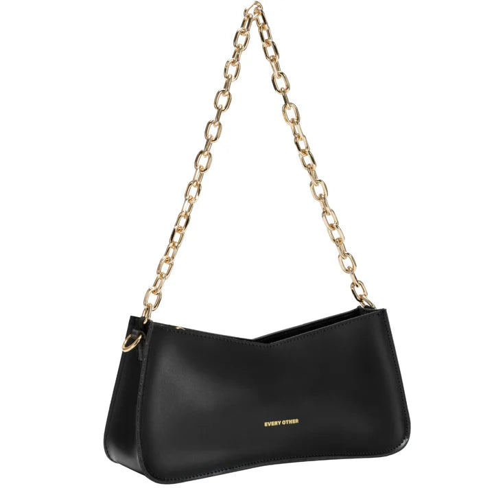 Every Other Gold Chain Bag Black