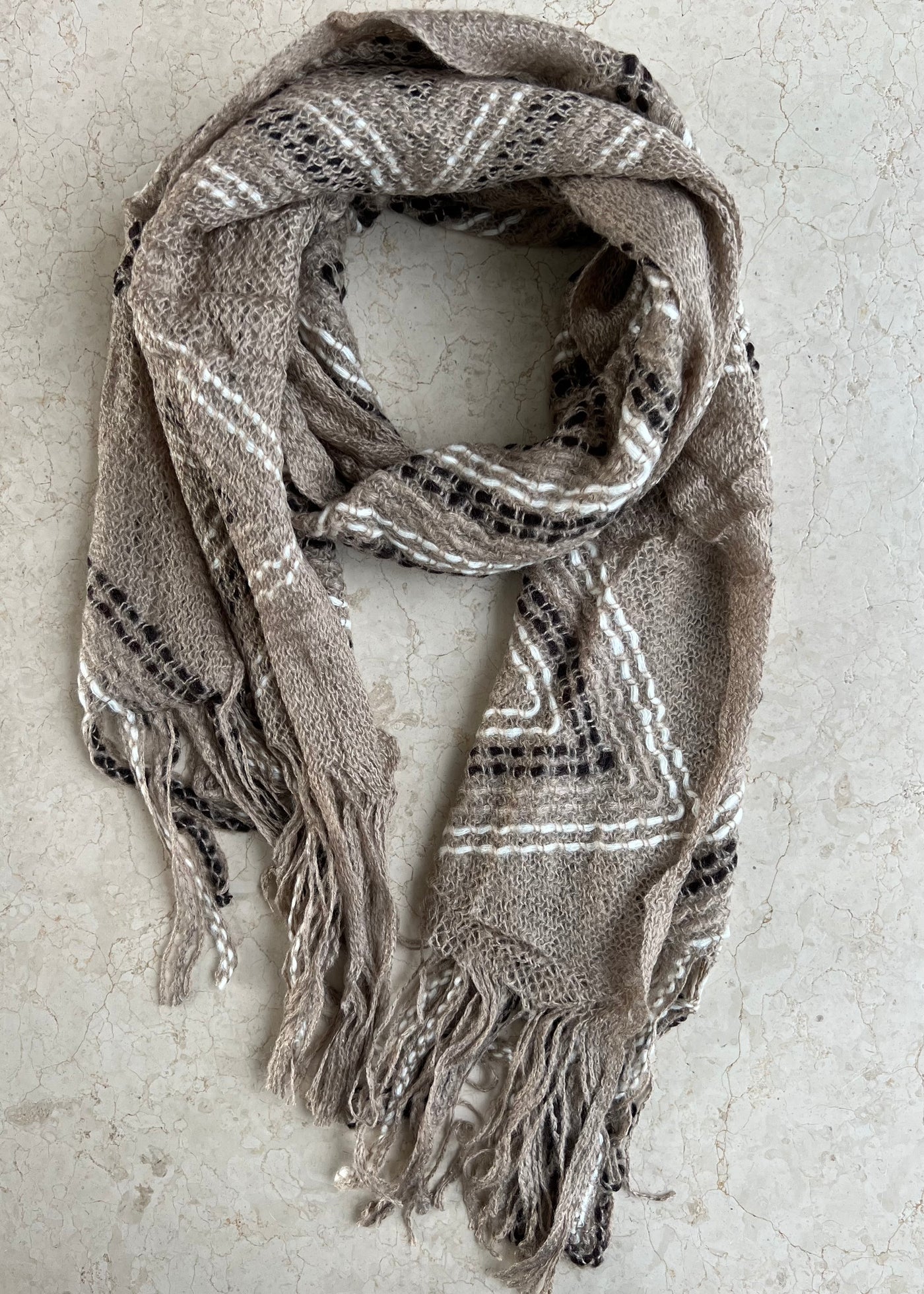 Taupe Knitted Scarf