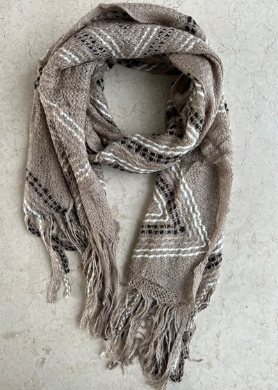 Taupe Knitted Scarf