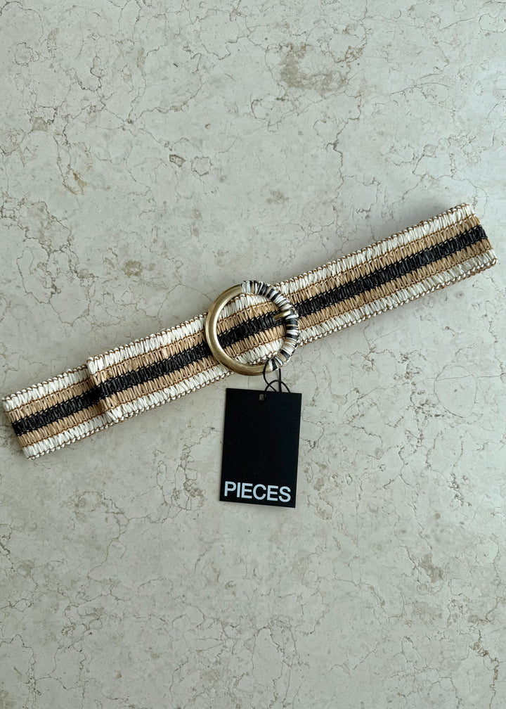 PIECES Striped Lana Belt
