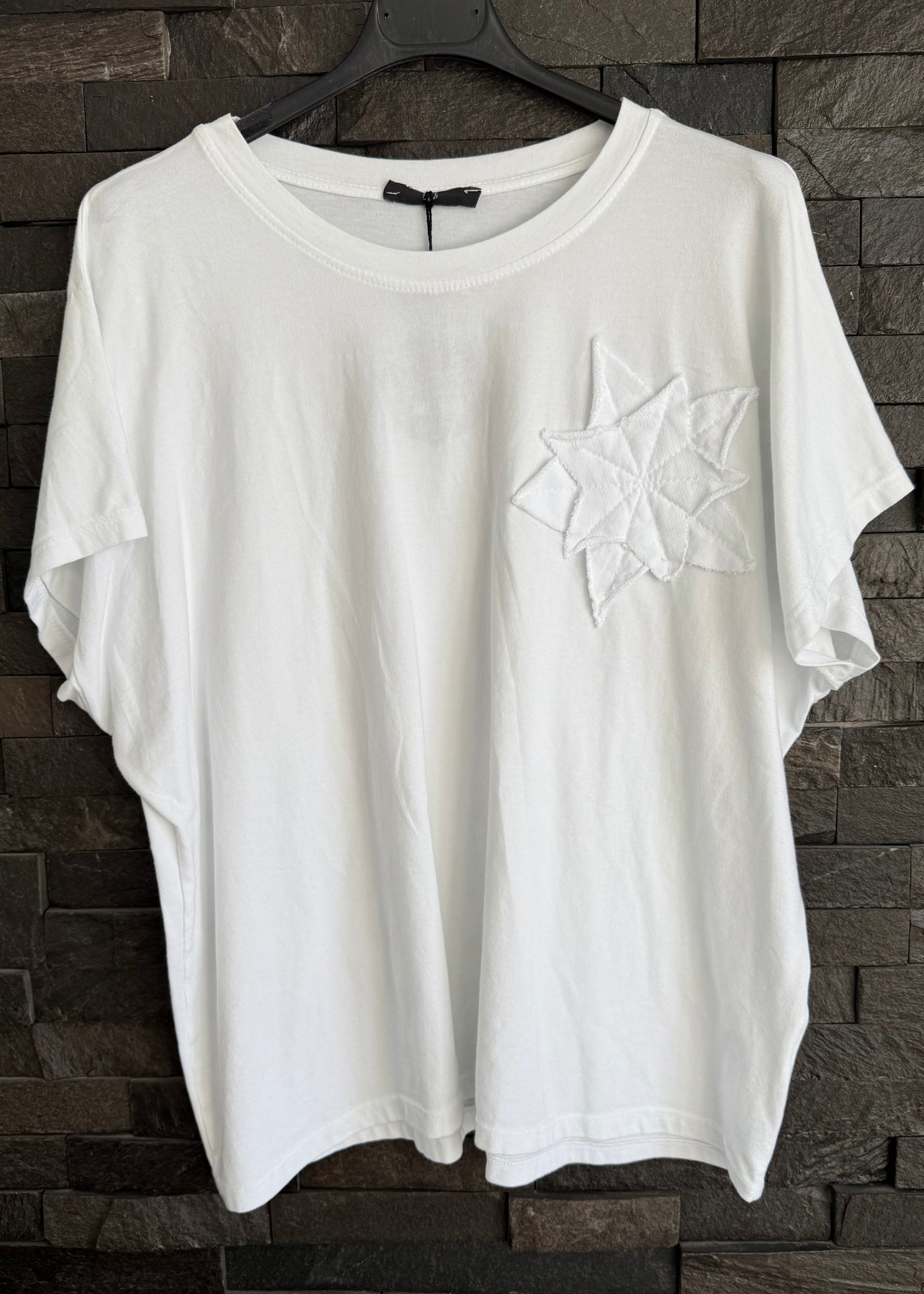 White Quilted Star T-Shirt