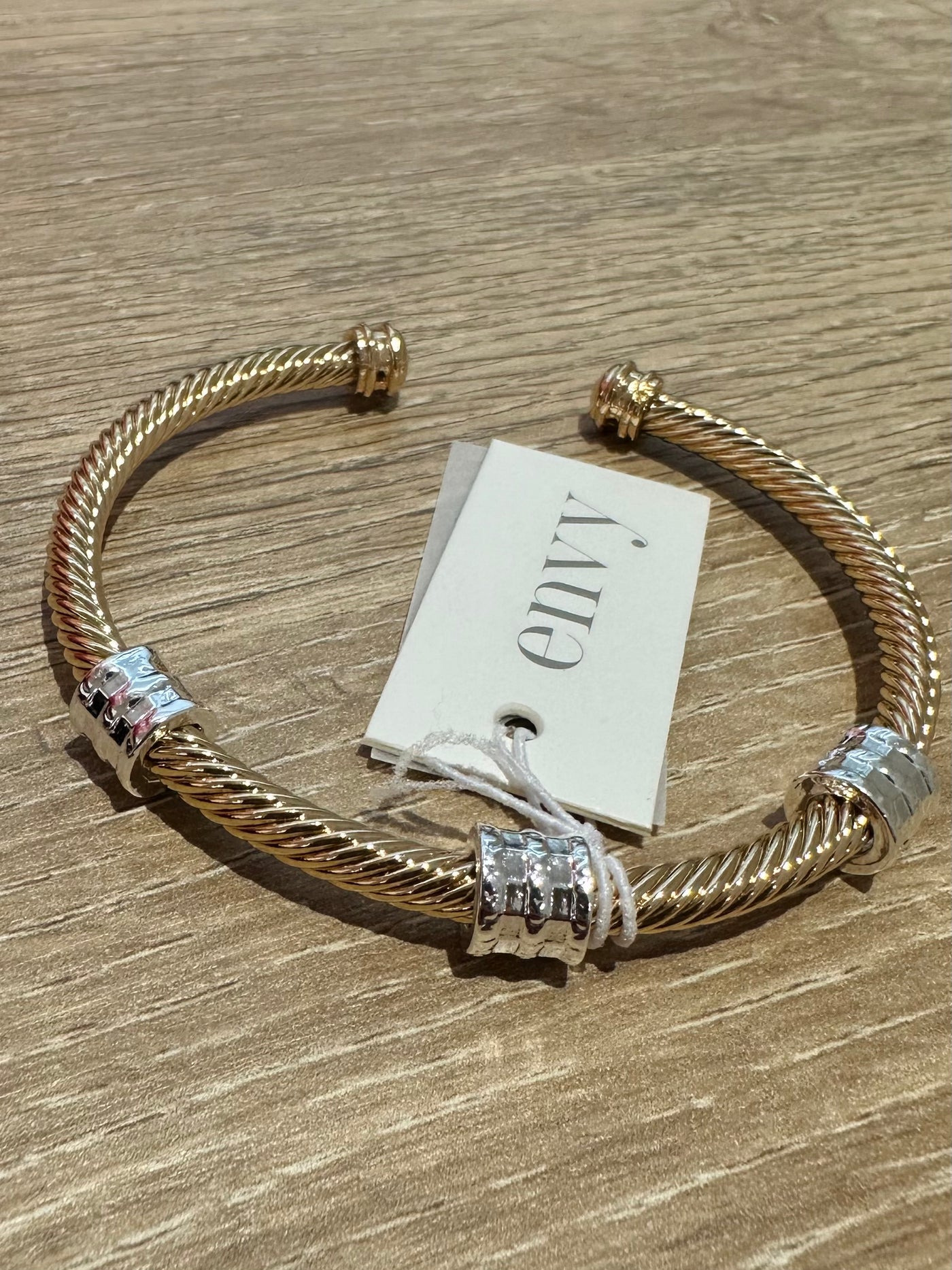 Two Tone Tube Bead Bangle