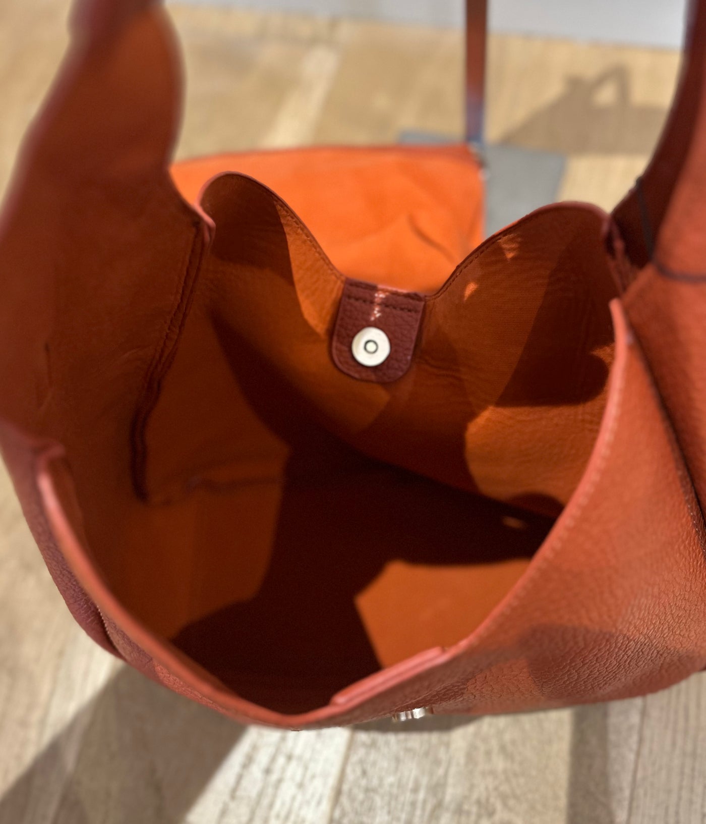 Orange Slouch Buckle Bag