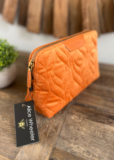 Orange Velvet Makeup Bag