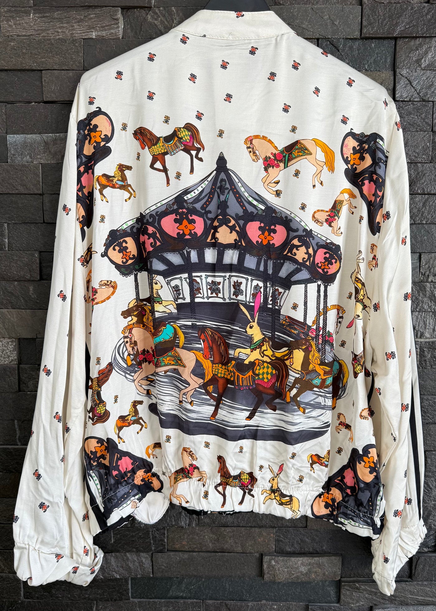 Silk Mix Roundabout Bomber Jacket - Black