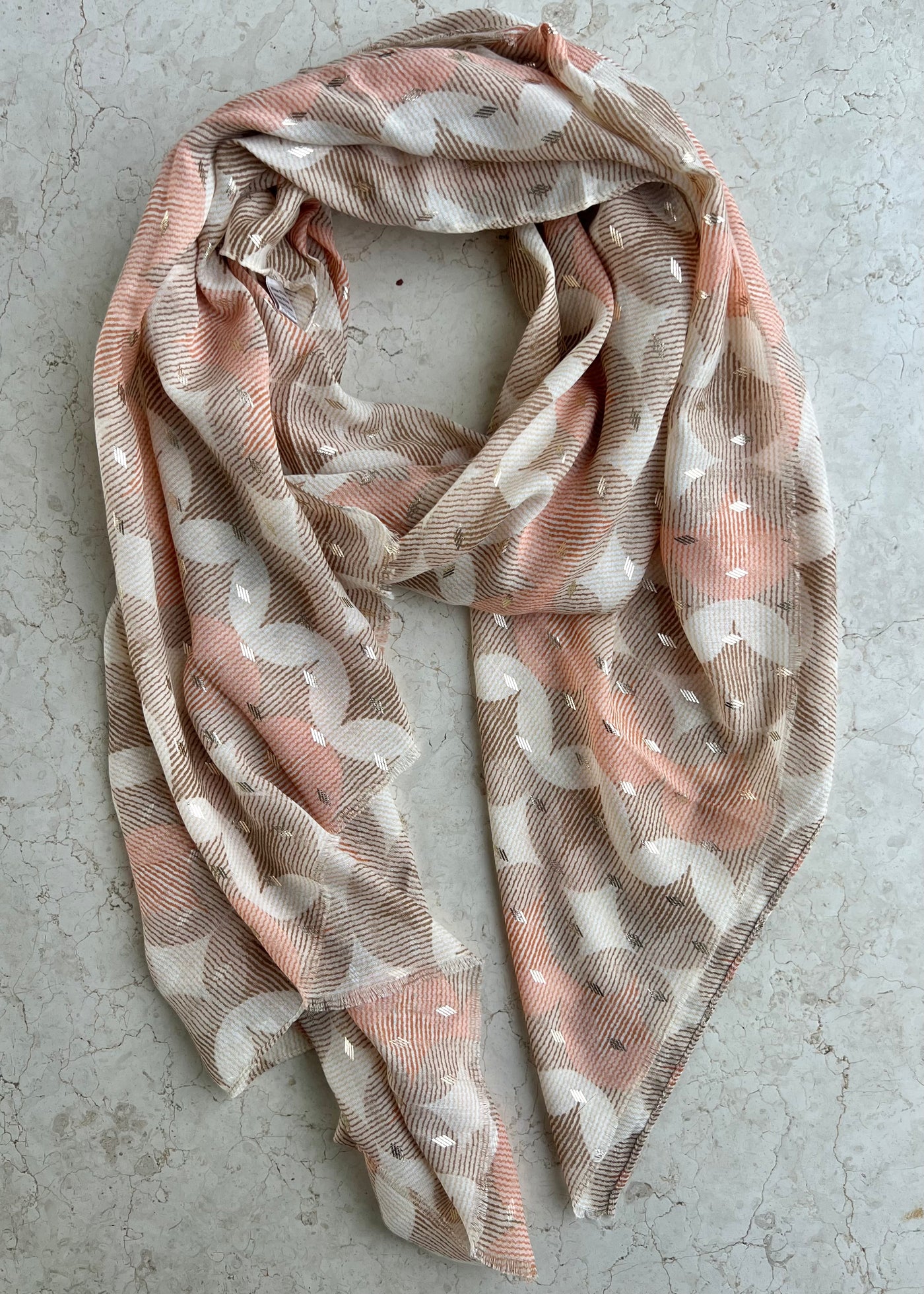 Taupe Retro Star Scarf