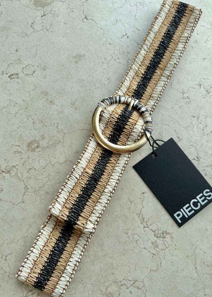 PIECES Striped Lana Belt