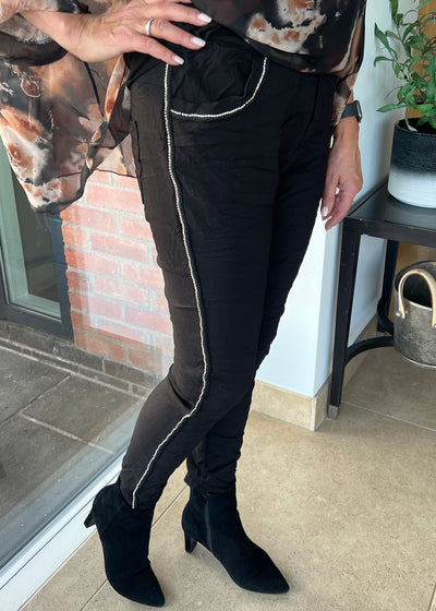 Black Diamante Magic Trousers