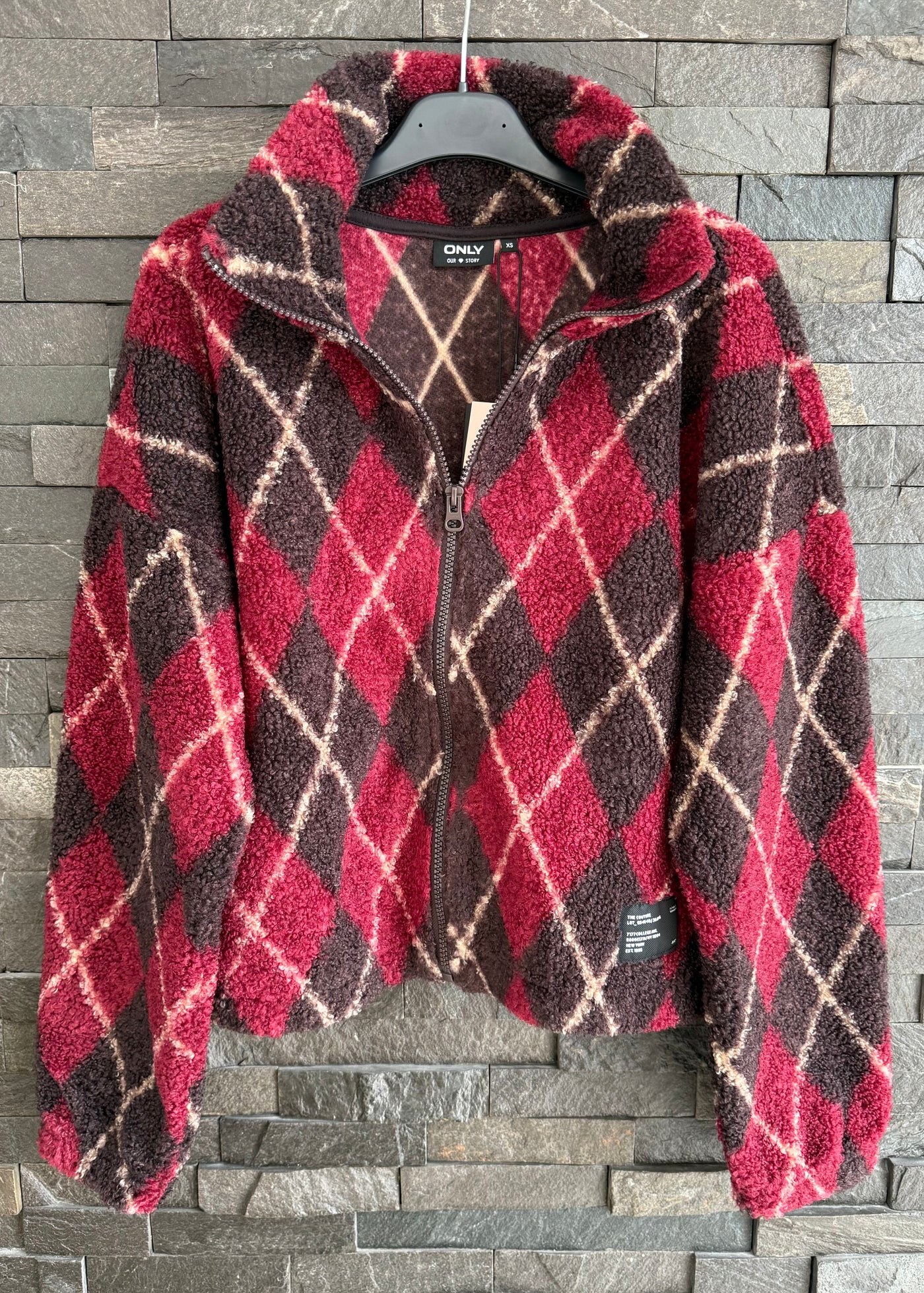 ONLY Red Teddy Fleece Jacket