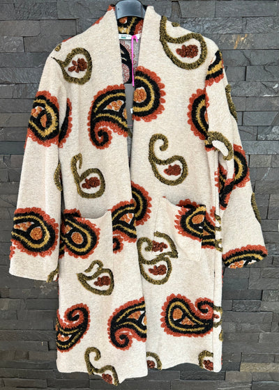 Oatmeal Paisley Coat
