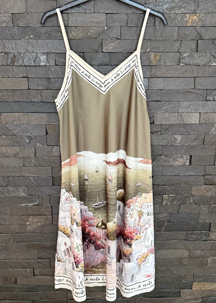 Olive Santorini Satin Dress