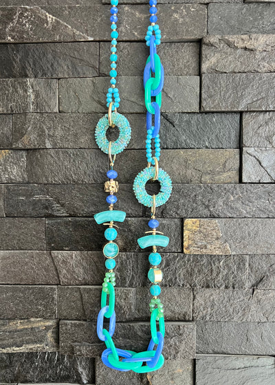 Turquoise Chunky Beaded Necklace