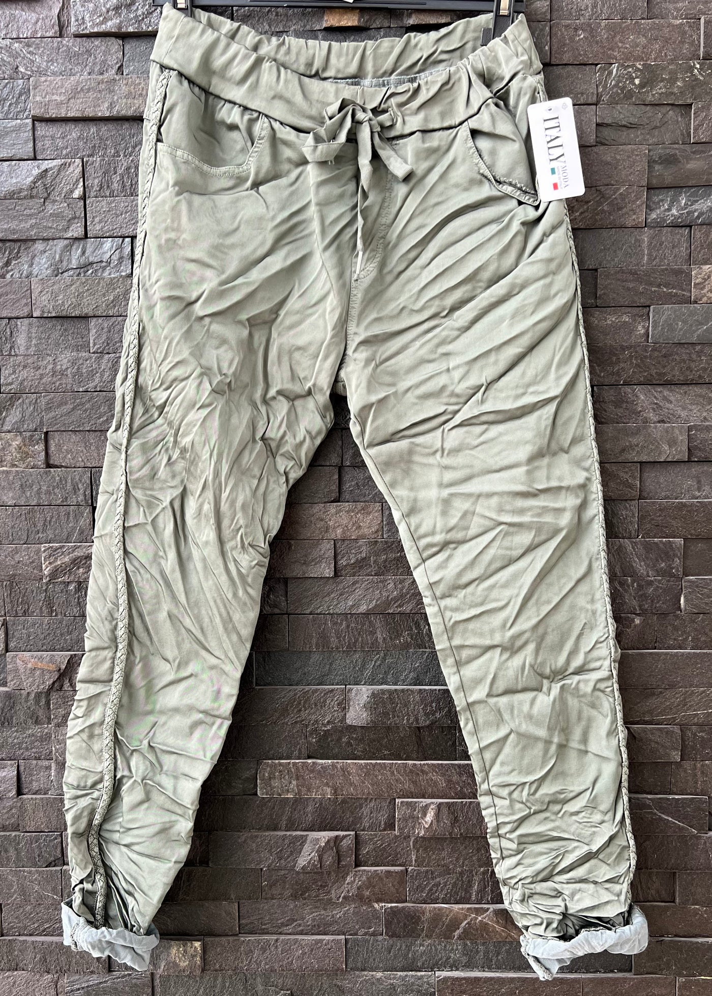 Khaki Satin Magic Trousers