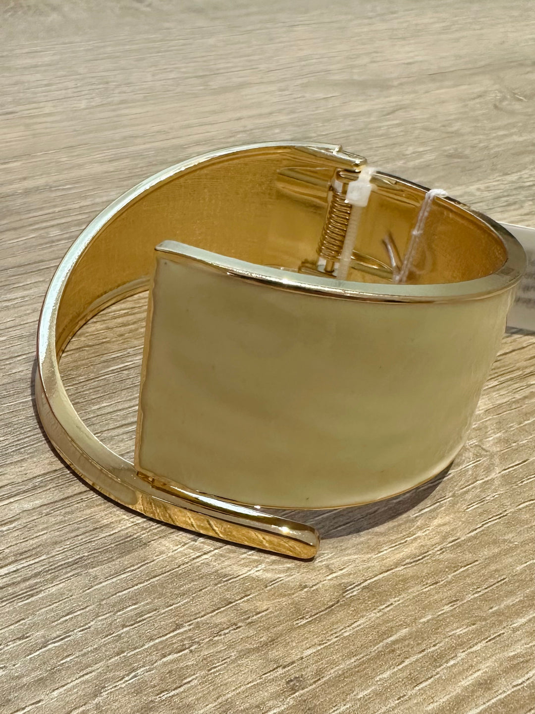 Gold & Cream Asymmetric Bangle