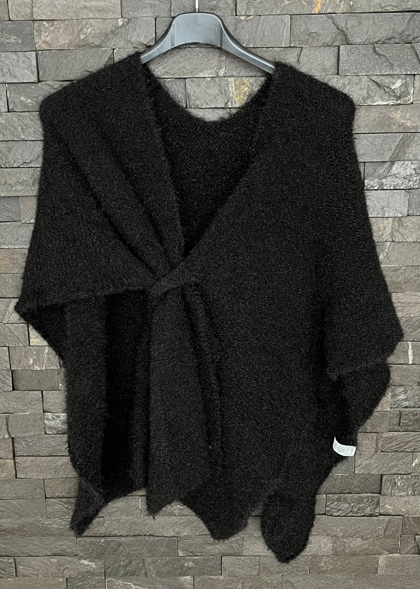 Black Mohair Pull Through Shrug