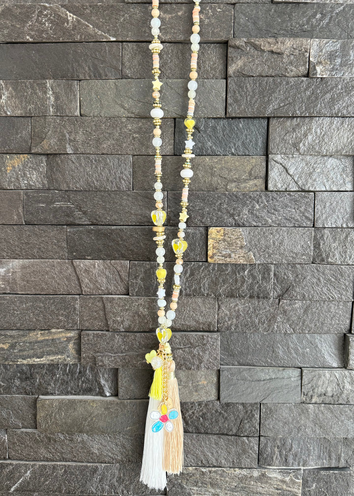 Multicolour Flower Pendant Long Necklace