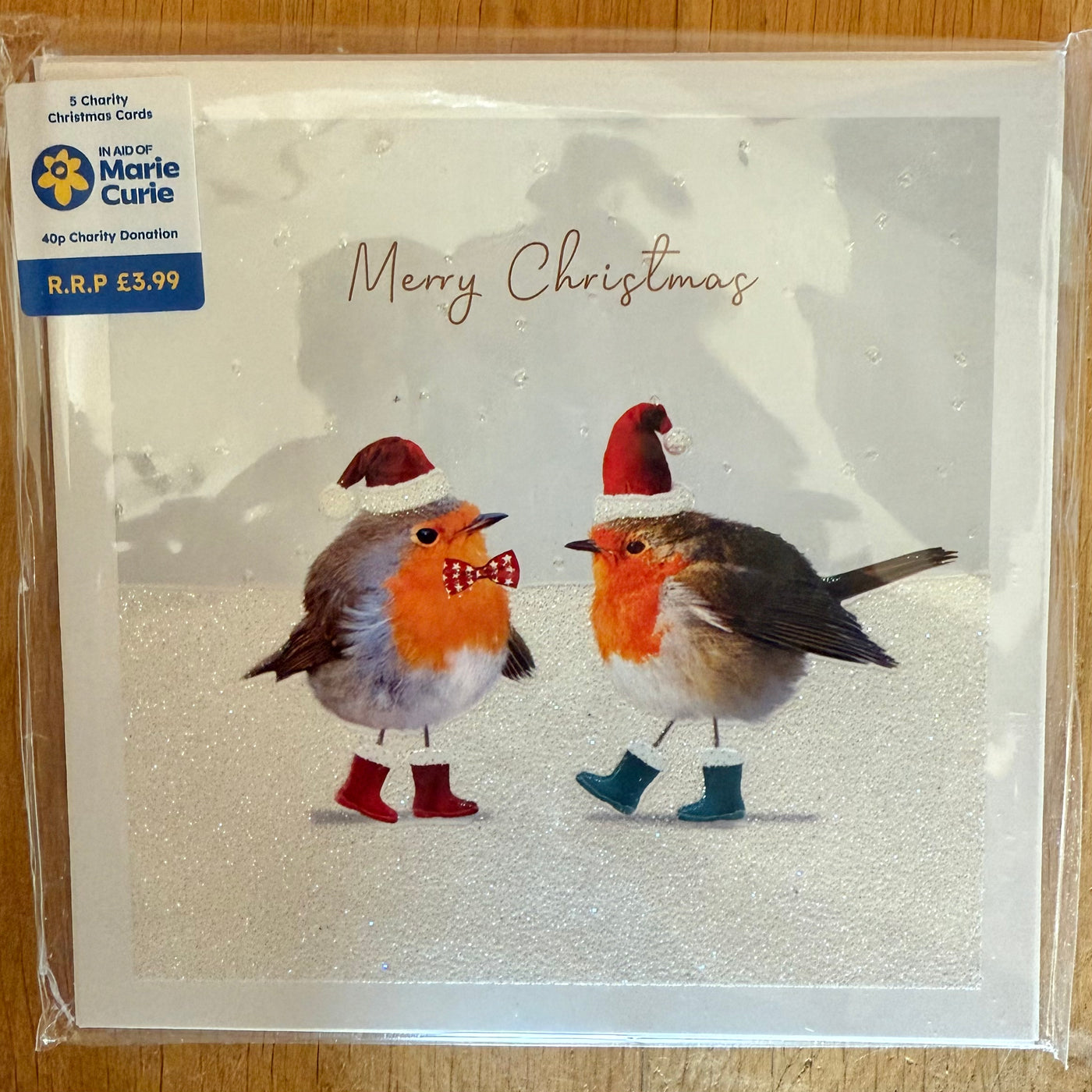 Sparkly Robins 5 Pack Charity Xmas Cards