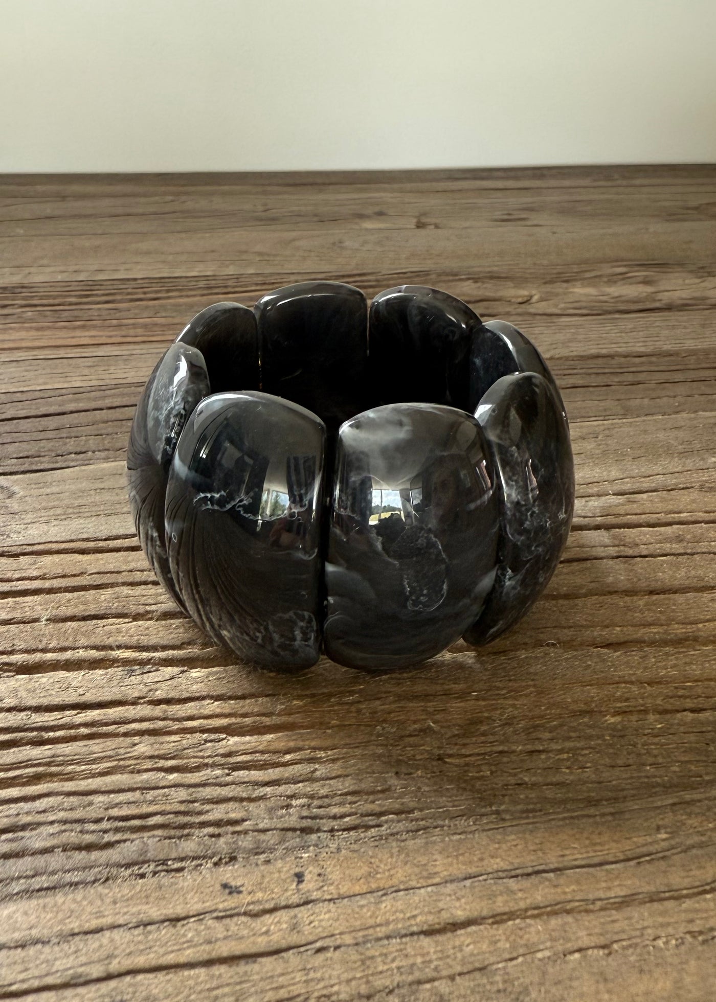 Black Chunky Segment Bracelet