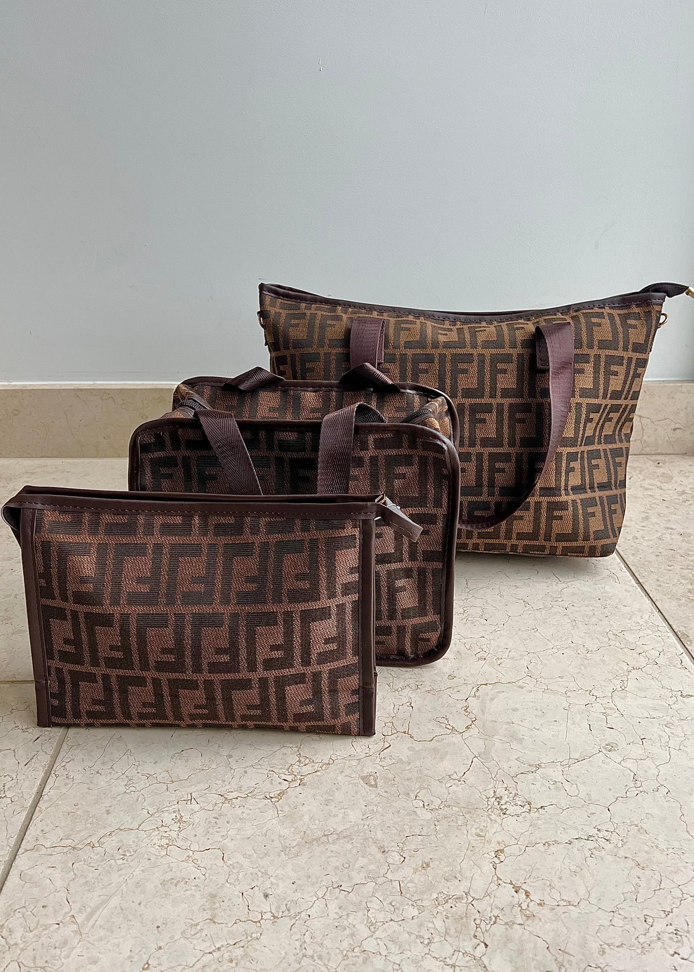 Brown Grecian 3 Bag Set