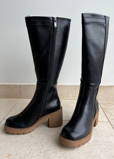 MT Black & Natural Heel Boots