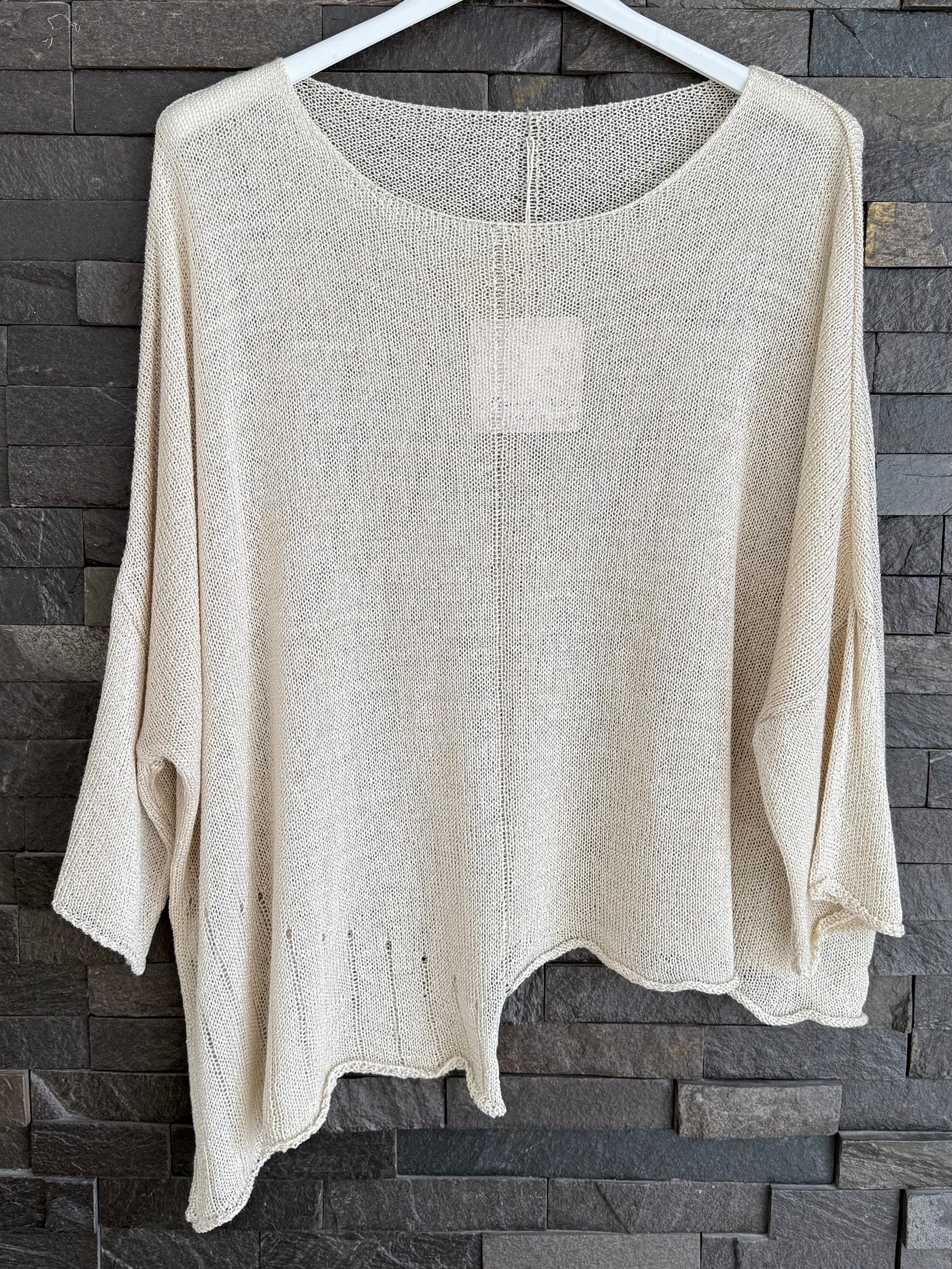 Stone Asymmetric Hem Knit