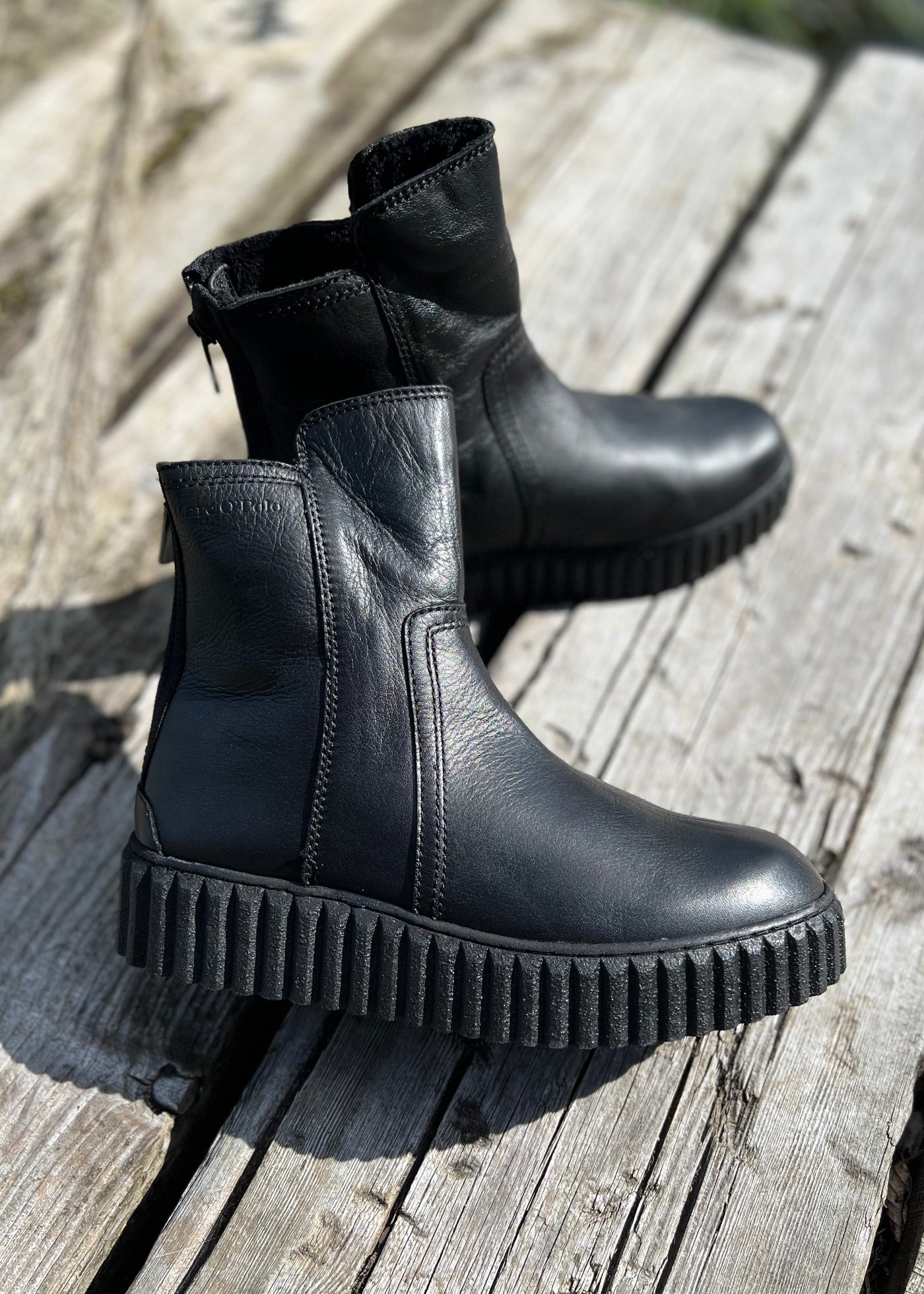 Black Leather Zara Boots