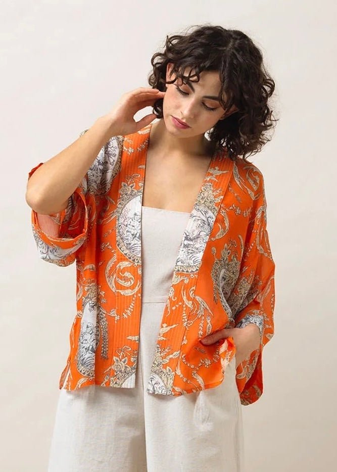 Valentine Orange Kimono