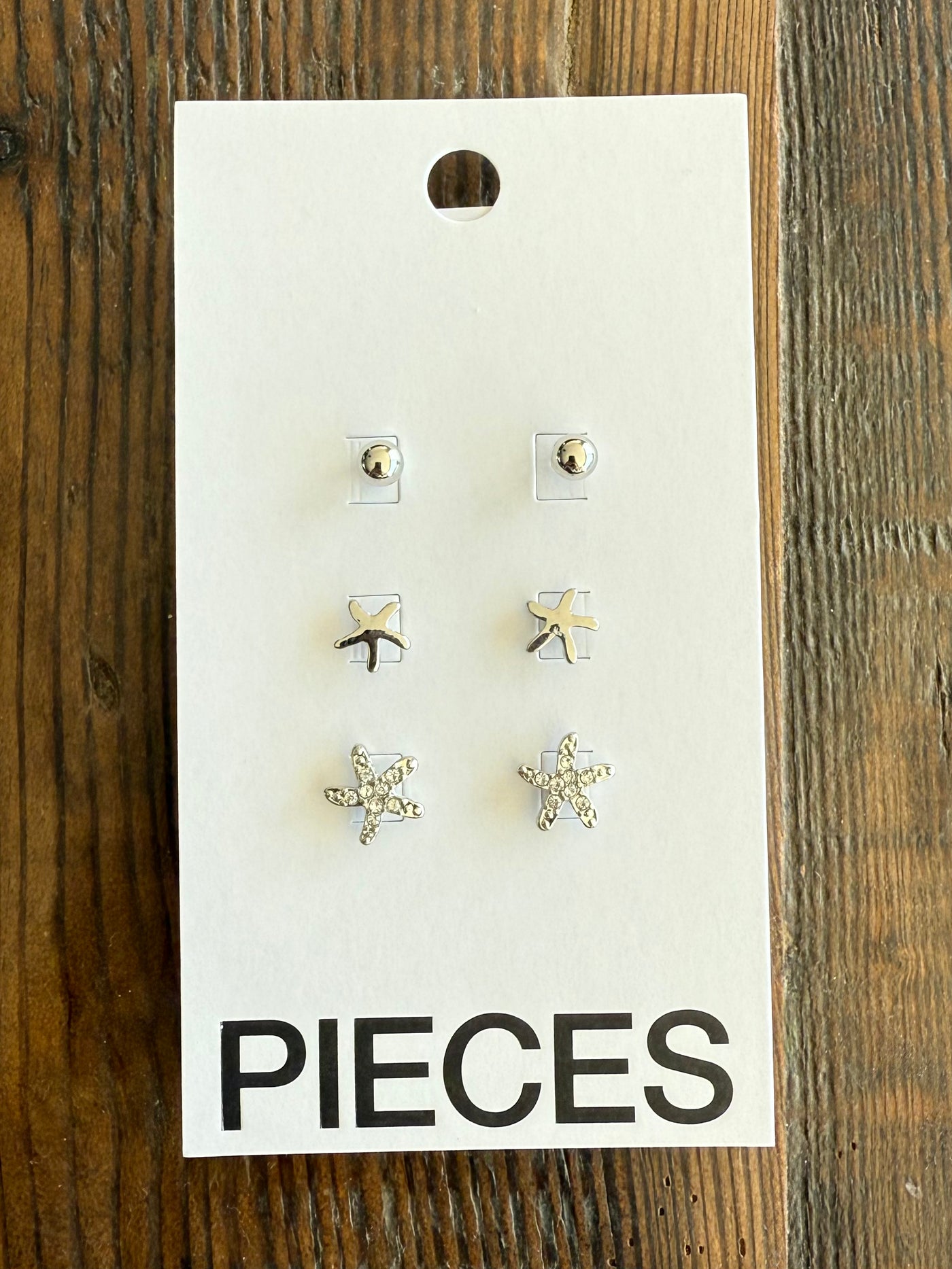 PIECES Silver Set of 3 Studs