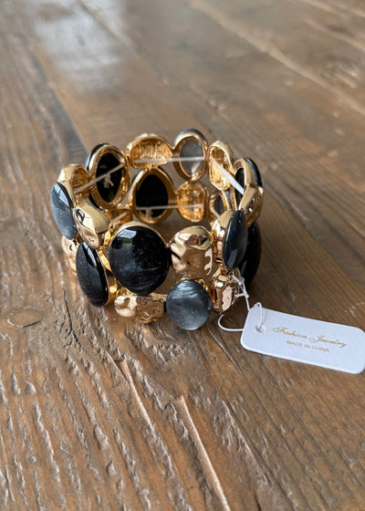 Grey & Gold Stones Bracelet