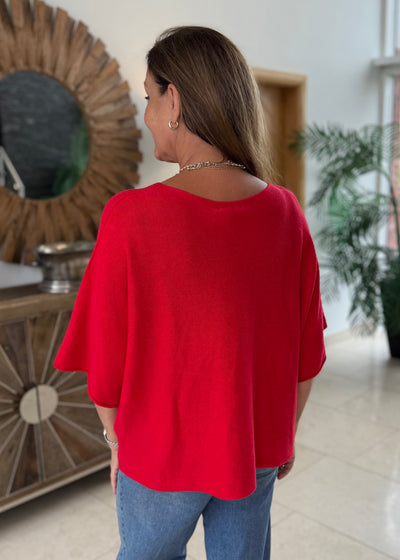 Red Short Sleeved Jumper